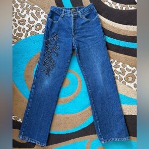 Action West Studded Denim Blue Jeans